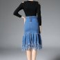 Stretch tights denim skirts