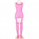Women's sexy exotic lingerie cut-out crotchless fishnets body stocking #H3029