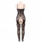 Women's sexy exotic lingerie cut-out crotchless fishnets body stocking #H3113