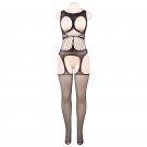 Women's sexy exotic lingerie cut-out crotchless fishnets body stocking #H3168