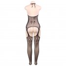 Halter-neck Women's sexy exotic lingerie cut-out crotchless fishnets body stocking #H3193