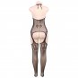 Halter-neck Women's sexy exotic lingerie cut-out crotchless fishnets body stocking #H3193