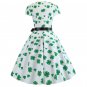 Women's summer clothing retro short sleeve floral midi dress #JY13072