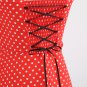 Women's summer halter-neck polka dots printed midi dress Red #JY12524
