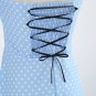 Women's summer halter-neck polka dots printed midi dress Light Blue #JY12524
