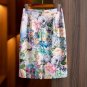 Rose printed high-rise A-line one-step slim hip package skirt #YP01