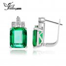 JewelryPalace Luxury 7.6ct Created Emerald 925 Sterling Silver Clip On Earrings