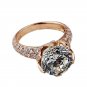 4CT Lotus Shape ring Synthetic Diamonds Ring Engagement Jewelry For Women Solid
