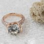 4CT Lotus Shape ring Synthetic Diamonds Ring Engagement Jewelry For Women Solid