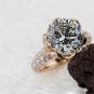 4CT Lotus Shape ring Synthetic Diamonds Ring Engagement Jewelry For Women Solid