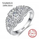 90% OFF!!! YANHUI 100% Solid 925 Sterling Silver Rings Set Sona CZ Diamant Engag