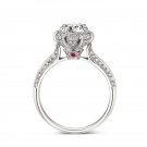 925 sterling silver rings Cubic Zircon 2.0ct carat Queen Caroline luxury crown s