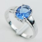Blue Crystal Zircon  925 Sterling Silver  Ring Size 5 6 7 8 9 10 11 12 PR04