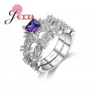 JEXXI Fashion CZ   Bridal Wedding Rings Set For Woman 925 Stamped Sterling Silve
