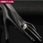 Silver Color Luxury 2 Rounds Bijoux Fashion Wedding Ring Set Cubic Zirconia Jewe