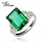 JewelryPalace Luxury 5.9ct Created Emerald Cocktail Ring 925 Sterling Silver Rin