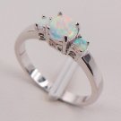 White Fire Opal Australia 925 Sterling Silver Woman Jewelry Ring Size 6 7 8 9 10