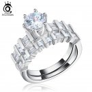 ORSA JEWELS Luxury Wedding Ring Set Women Rings 1.3ct Brilliant Zircon Engagemen