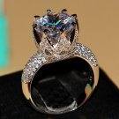 Fashion Jewelry 8ct Solitaire Luxury 925 Silver Big White 5A CZ Simulated stones