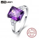 Vintage Jewelry 5.25ct Amethyst 925 Sterling Silver Ring emerald Cut Purple Natu
