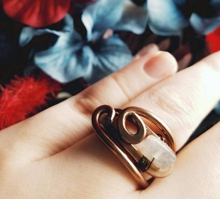 Labradorite Adjustable Copper Shimmering Crystal Ring
