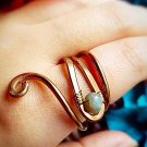 Labradorite Boho Adjustable Copper Ring