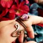 Fluorite Copper Adjustable Boho Ring