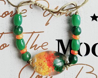 Preserved Flowers Jade Bracelet