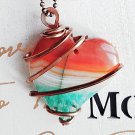 Quartz Crystal Heart Copper Pendant