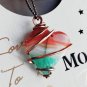 Quartz Crystal Heart Copper Pendant