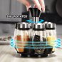 7Pcs/Set Rotating Stainless Steel Cruet Condiment Spice Jars Set Salt and Pepper