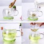 3Pcs/Set 2017 Transparent Clear Glass Milk Mug Coffee Tea Cup With Tea Infuser