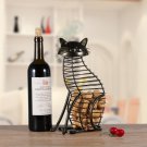 Metal Cat Figurines Wine Cork Container Modern Style Iron Craft Gift Artificial