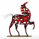 Metal Figurine Modern Metal Vintage Home Decoration Weaving Horse Figurine