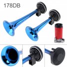 12V 178dB Super Loud Dual Tone Auto Car Air Horn Set Heavy Duty Trumpet Compress