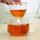 3 in 1 Set 320ml Clear Heat Resistant Tea Coffee Cup with Tea Infuser Filter Lid