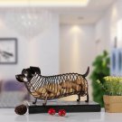 Metal Animal Figurines Dachshund Wine Cork Container Artificial Iron Craft