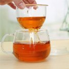 320ML Clear Heat Resistant Teapot Tea Cup Coffee Cup With Tea Infuser Filter Lid
