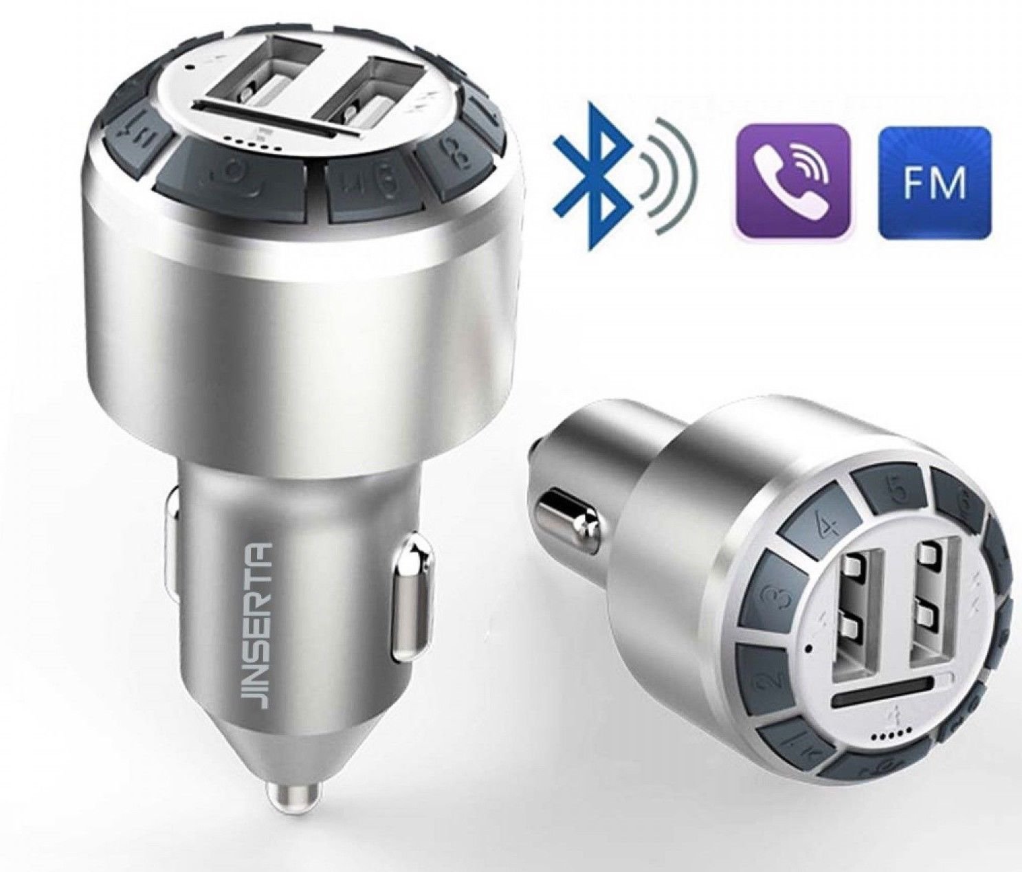 Bluetooth FM Transmitter HandsFree LCD Display USB Quick Charger 5V 3.1A USB