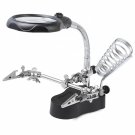 LED 3.5X 12X Magnifier Repair Tools Loupe Magnifying Alligator Clip Soldering