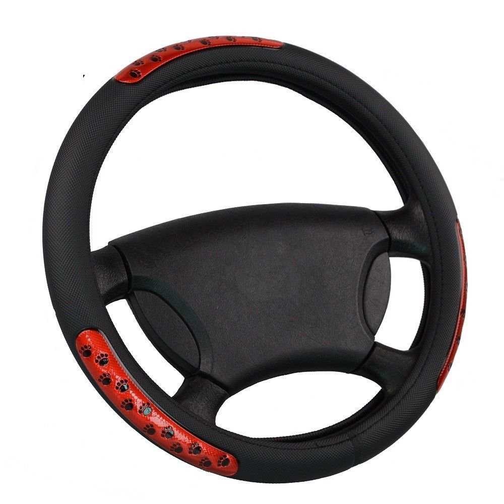 Steering Wheel Covers Hubs With Rubber Ring Reflect Light Car Accessories Red