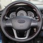 Hand-stitched Black Leather Steering Wheel Cover For Kia K2 Kia Rio 2011-2013