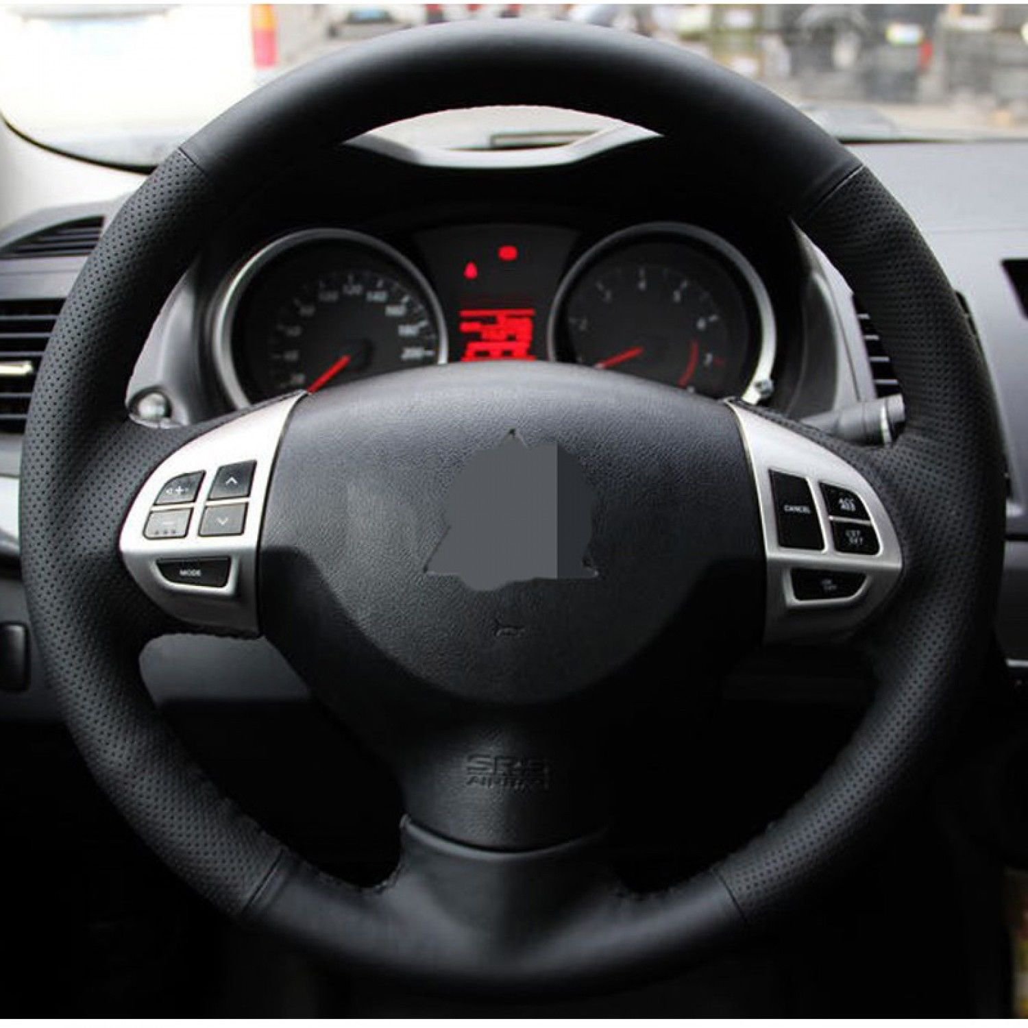 Black Leather Car Steering Wheel Cover For Mitsubishi Lancer EX10 Lancer Sport