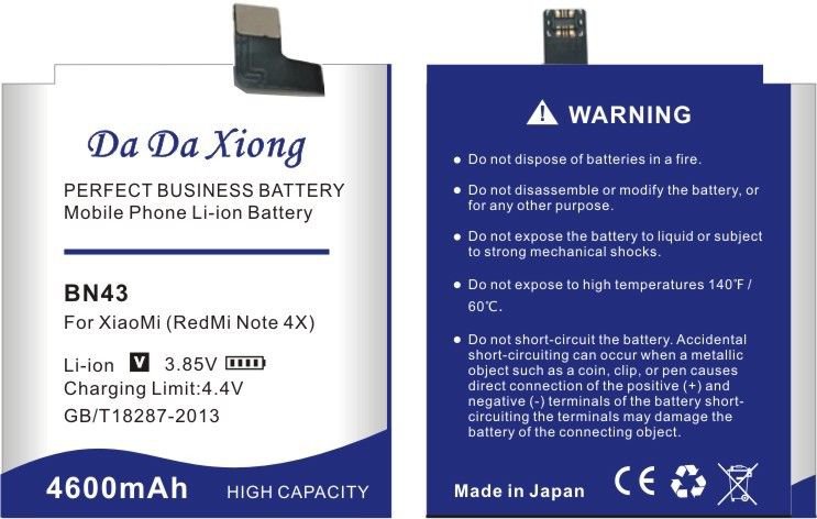4600mAh Battery for Xiaomi Redmi Note 4X 4 X 5.5inch Mobile Replacement Phone