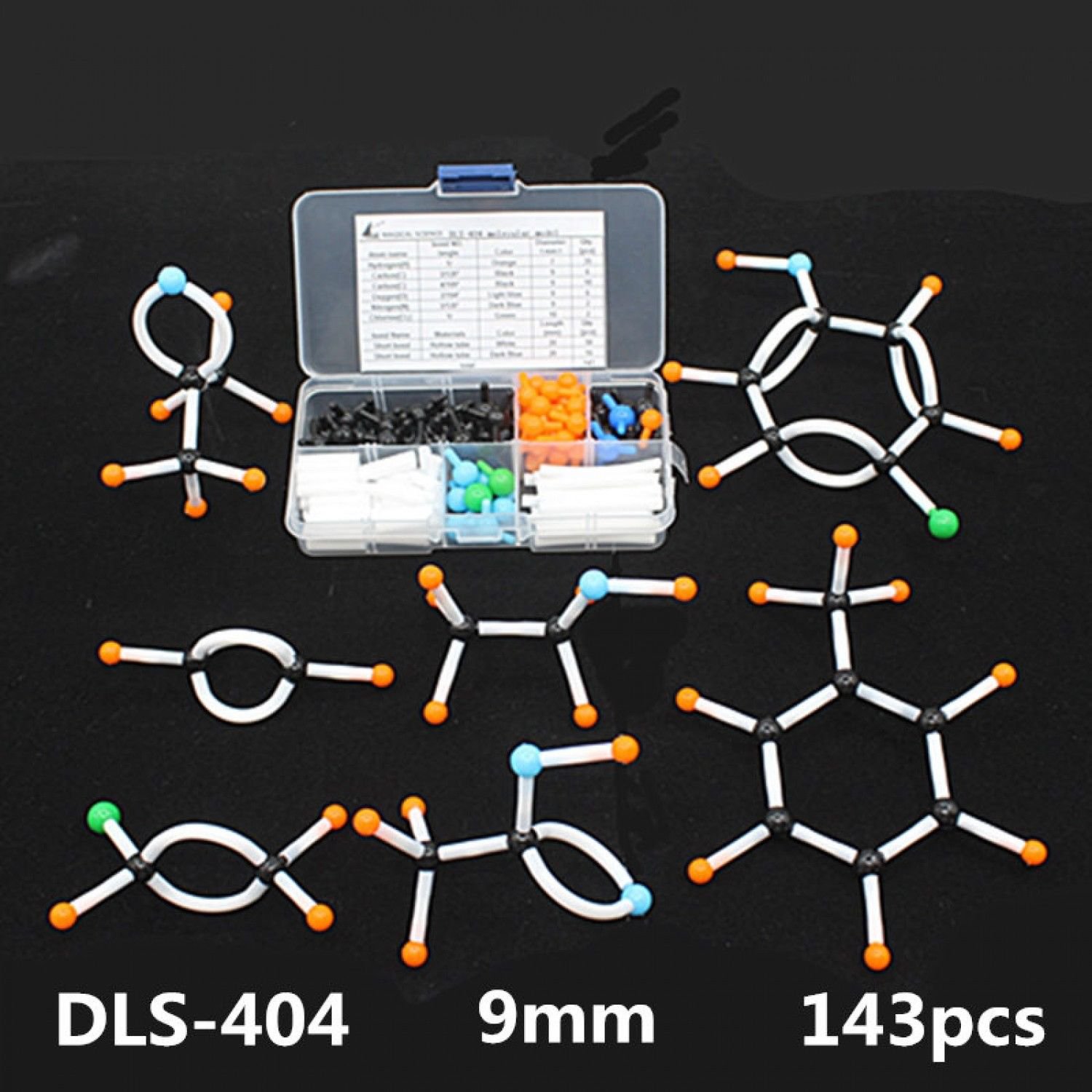 Mini Organic Chemistry Molecular Model kit Small tube for Students 143pcs/set