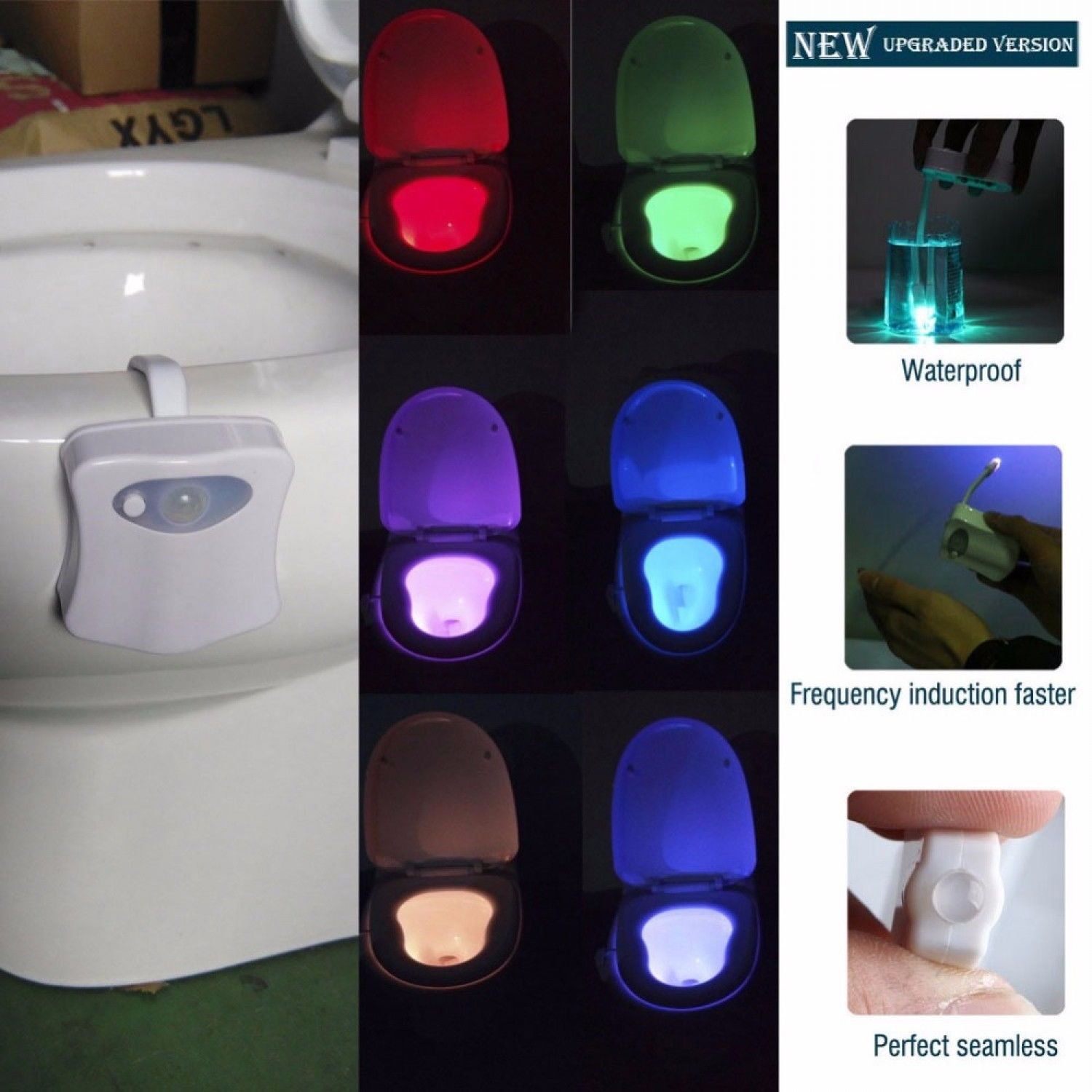 Smart Bathroom Toilet Night-Light LED Body Motion Activated On/Off Seat Sensor