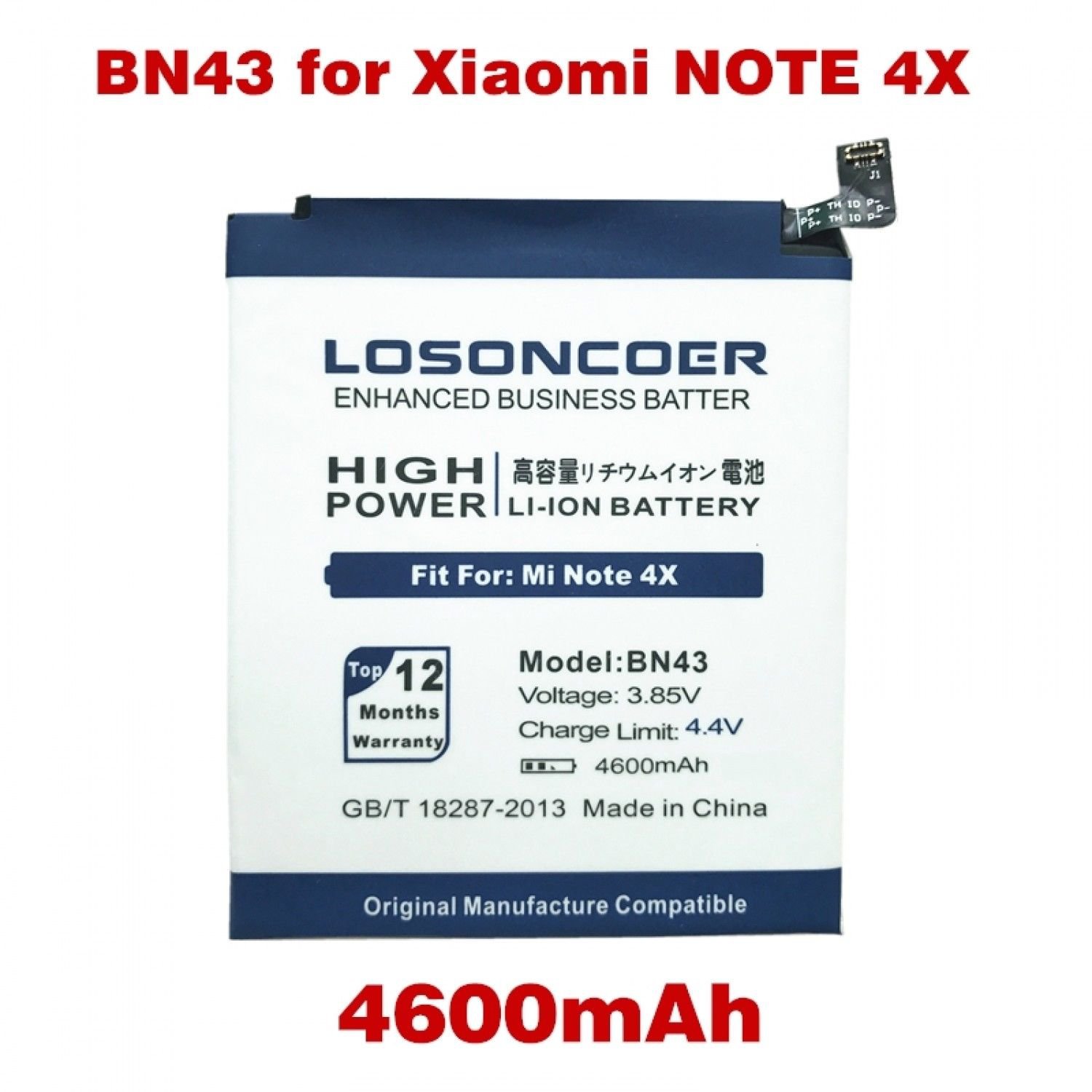 4600mAh Battery For Xiaomi Redmi Note 4X Battery 4 X 5.5 inch Phone