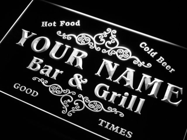 Name Personalized Custom Family Bar & Grill Beer Home Gift Neon Sign with On/Off