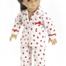 Strawberry Cotton Pajama Nightwear & Slippers fit 18 In American Girl Dolls