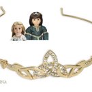Gold Celtic Tiara with Rhinestones fits 18" American Girl or Our Generation, NEW